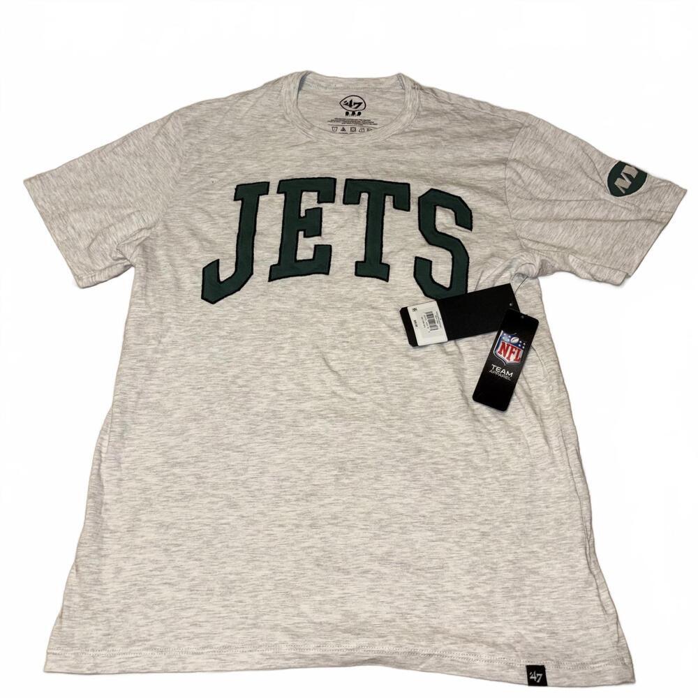 New New York Jets $50 Embroidered NFL Team Apparel TShirt Heather Gray Men’s L